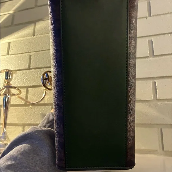 Michael Kors Signature Olive Green and Brown Satchel Messenger Crossbody Bag - Picture 3 of 8